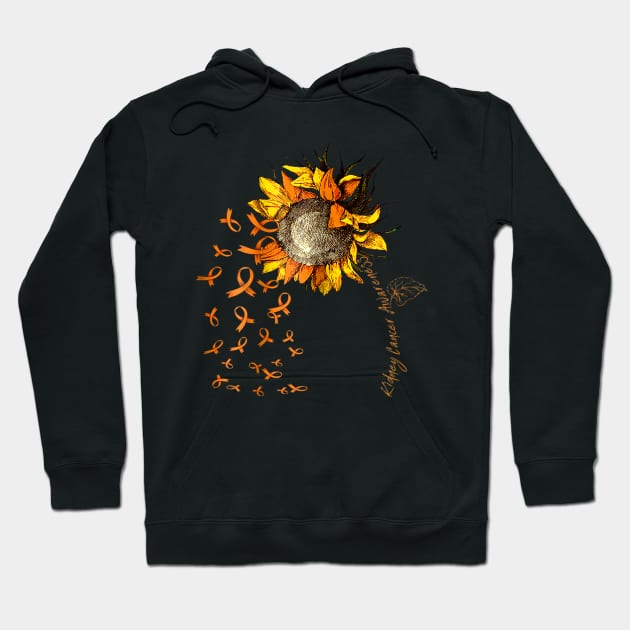 Kidney Cancer Awareness Sunflower Hoodie by Barnard